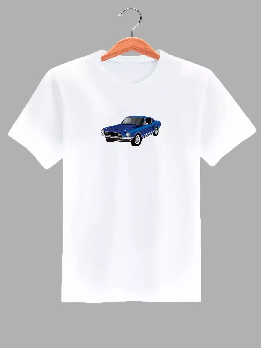 Футболка Mustang GT Blue, размер L, белый