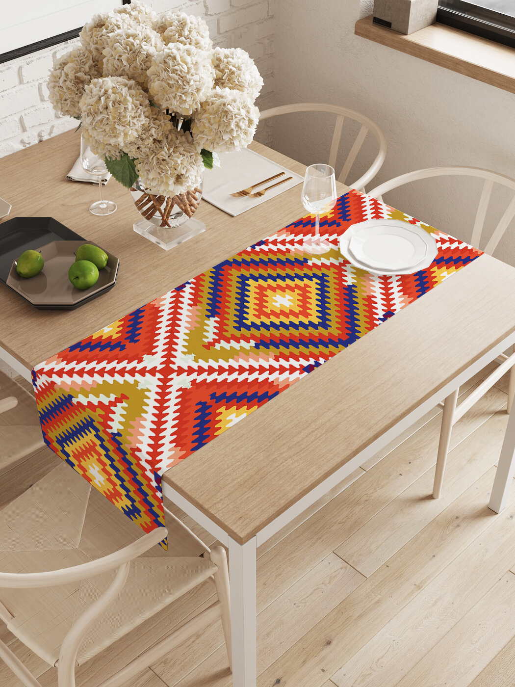 Декоративная водоотталкивающая дорожка для сервировки кухонная 145х40 