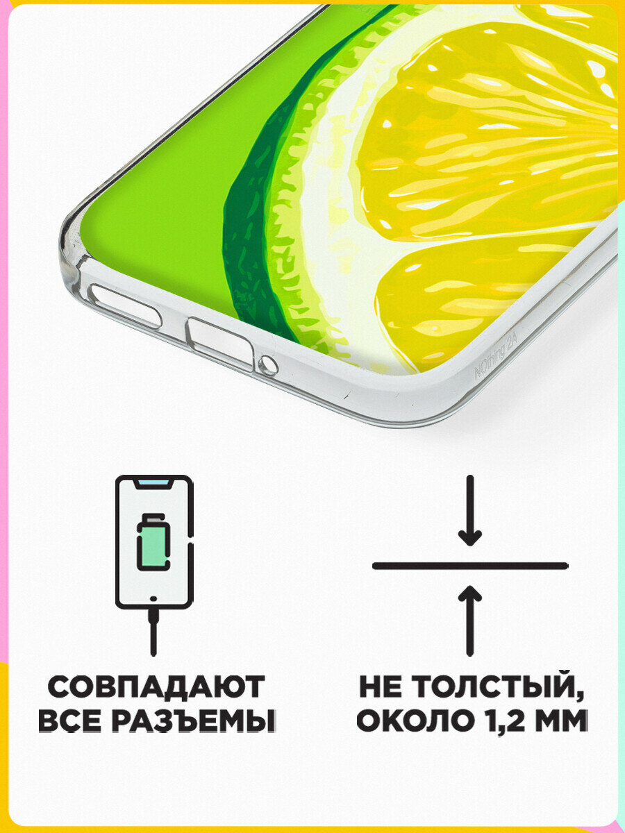 Силиконовый чехол на Nothing Phone (2a) с принтом "Цитрус" с прозрачными бортиками — фото 1