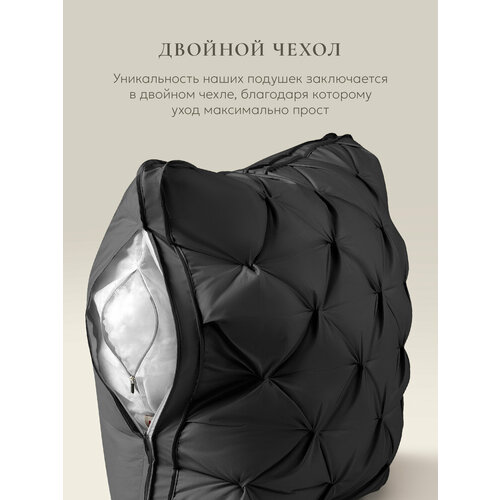 фото Подушка для сна "espera deluxe 3d graphite" под стандарт наволочки 70х70см, 100% хлопок