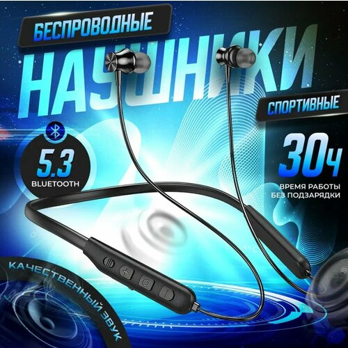 Наушники беспроводные Hoco ES64 с шейным ободком спортивные с микрофоном для бега для прогулок серые 937₽