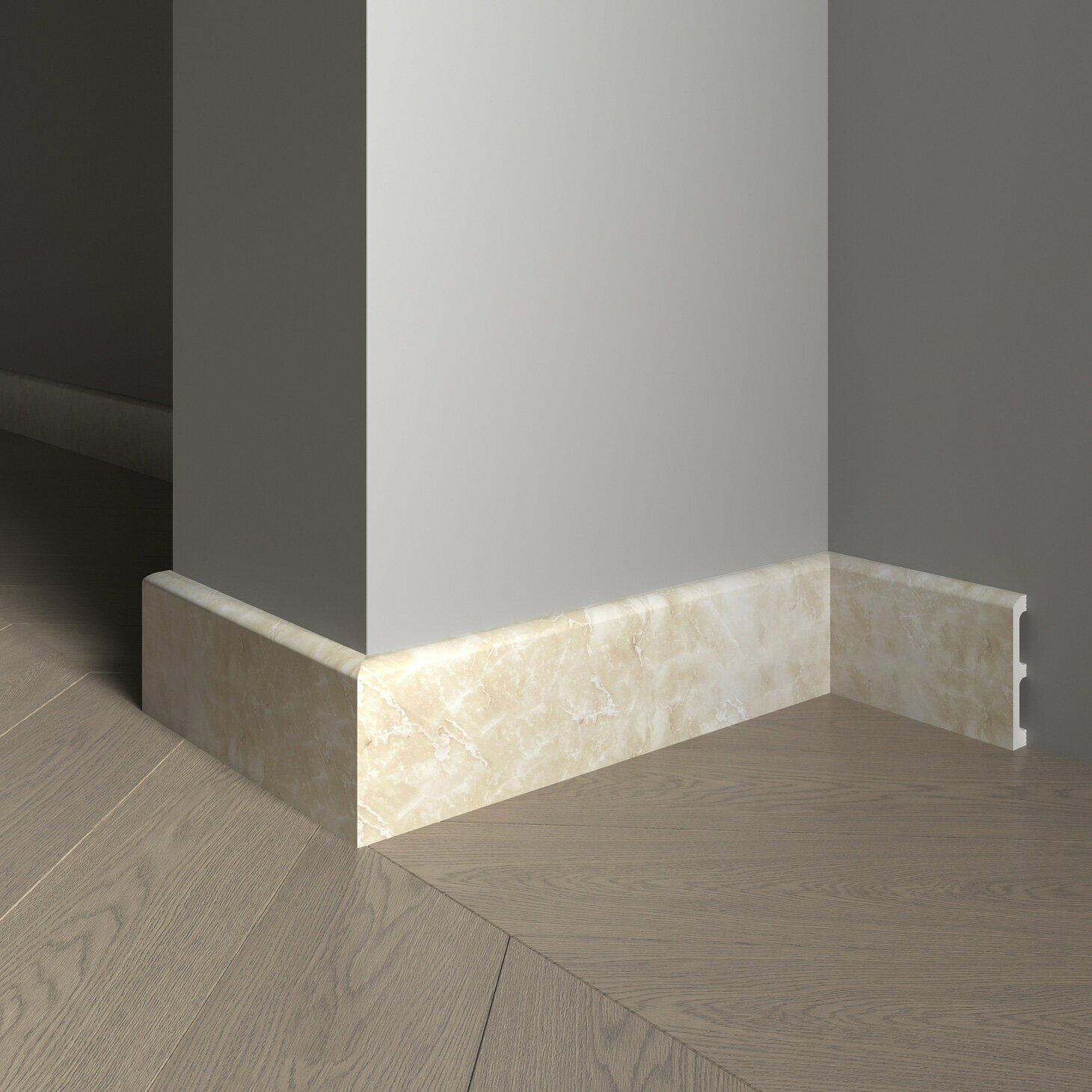 Плинтус дюрополимер напольный Decor-Dizayn (Декор-Дизайн), 80x13x2400 мм, DD706-10 юрский мрамор