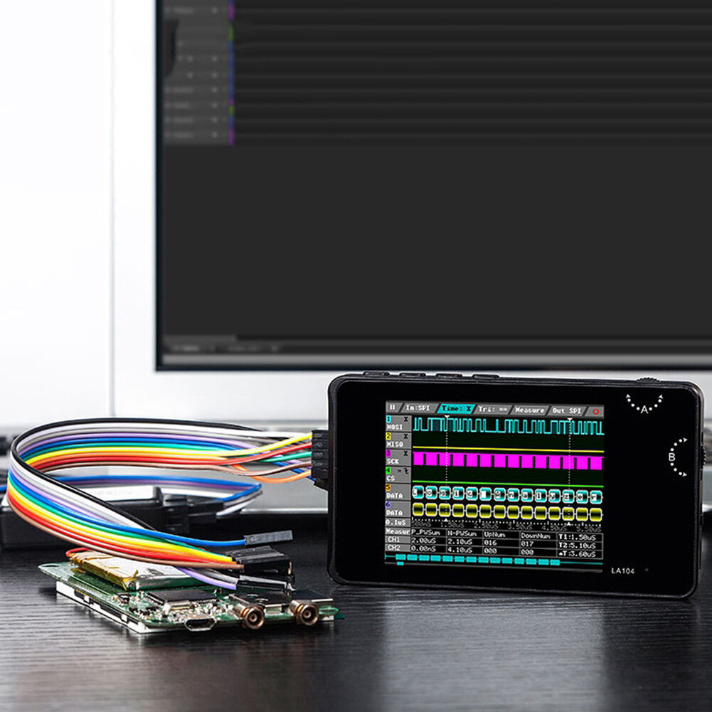 Портативный логический анализатор 2.8 дюймов TFT LCD дисплей 4 канала для автомобильной электроники - Логически анализатор, с функцией протокола, 100МГц, удобный для автомобильной электроники, компактный