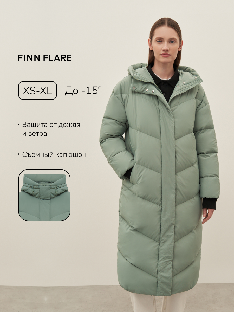 Куртка FINN FLARE, размер S, серо-зеленый