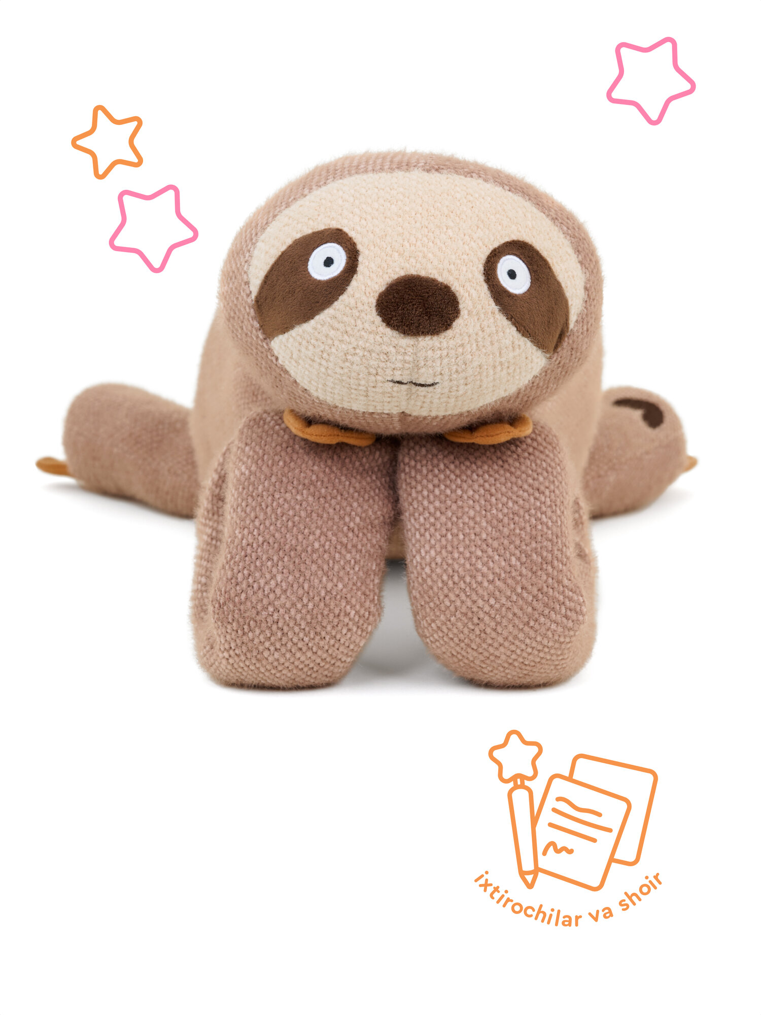 Мягкая плюшевая игрушка Ленивец Лаппи из Плюшвиля, JUNION, 70х25, цвет бежевый — фото 1