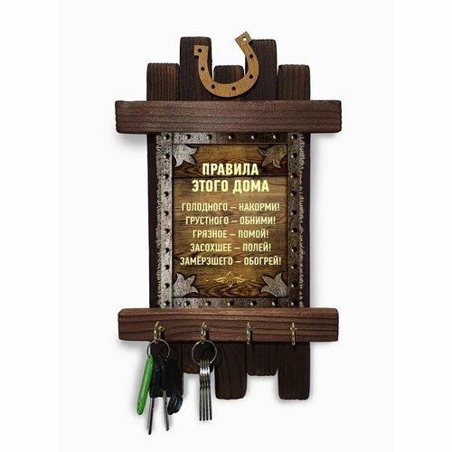 Универсальный свиток ключница ручной работы Правила этого дома