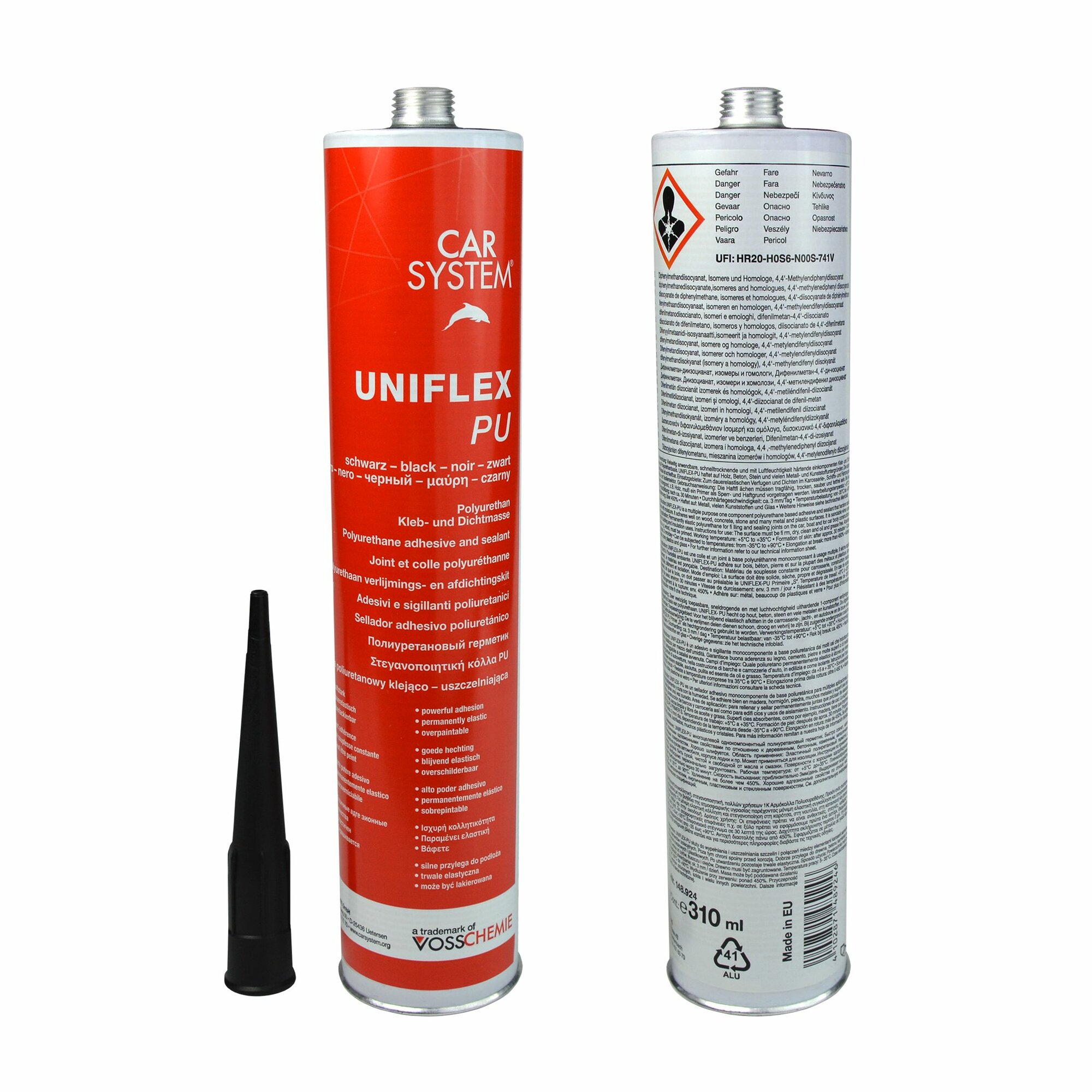 Герметик кузова шовный 310 гр UNIFLEX PU Черный полиуретановый