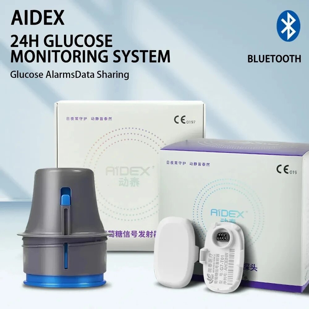 Изображение Aidex Dynamic CGMS для мониторинга глюкозы, 1transmitter 1sensor