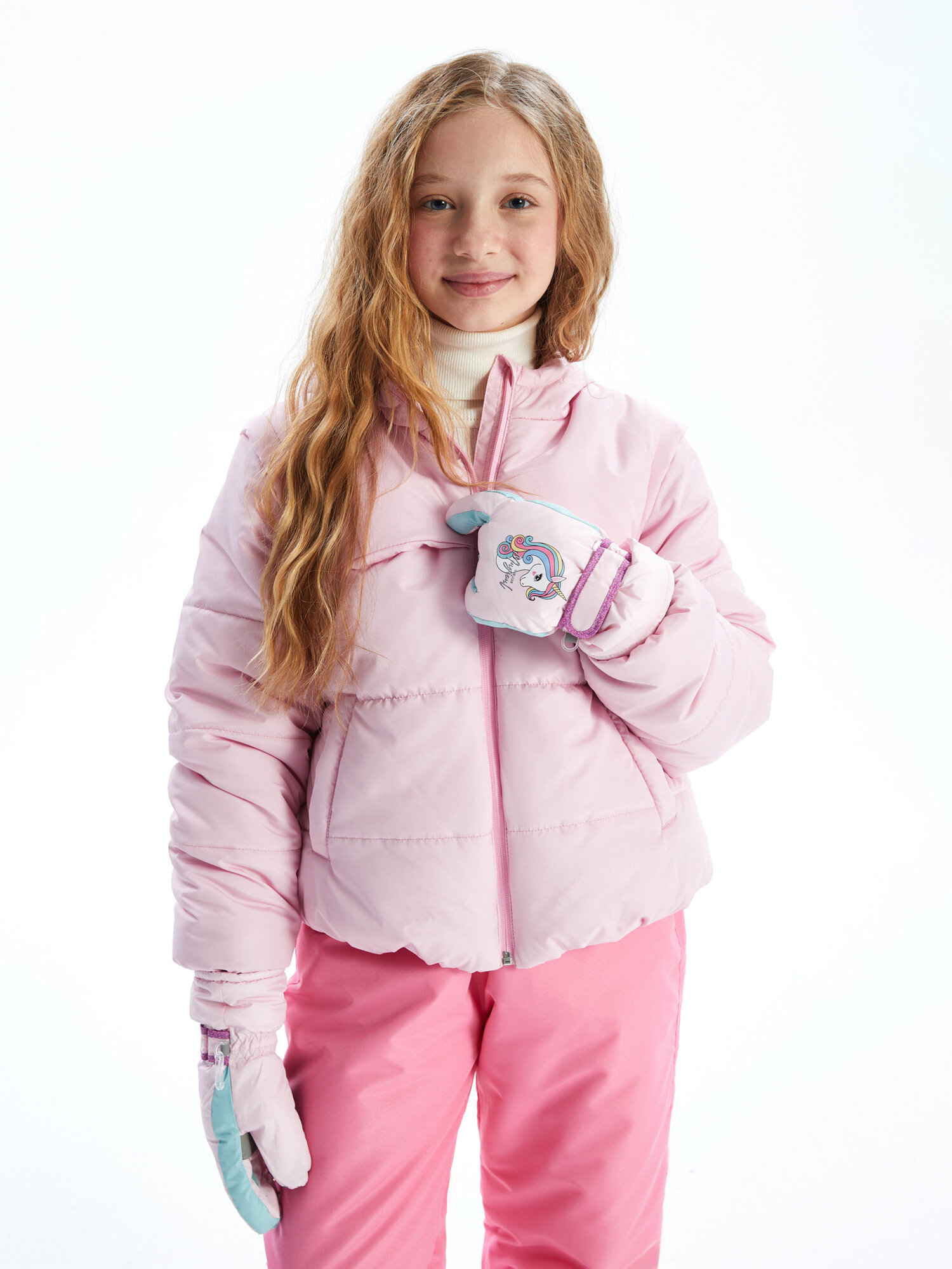 Перчатки LC Waikiki для девочек размер 3-5 лет розовый