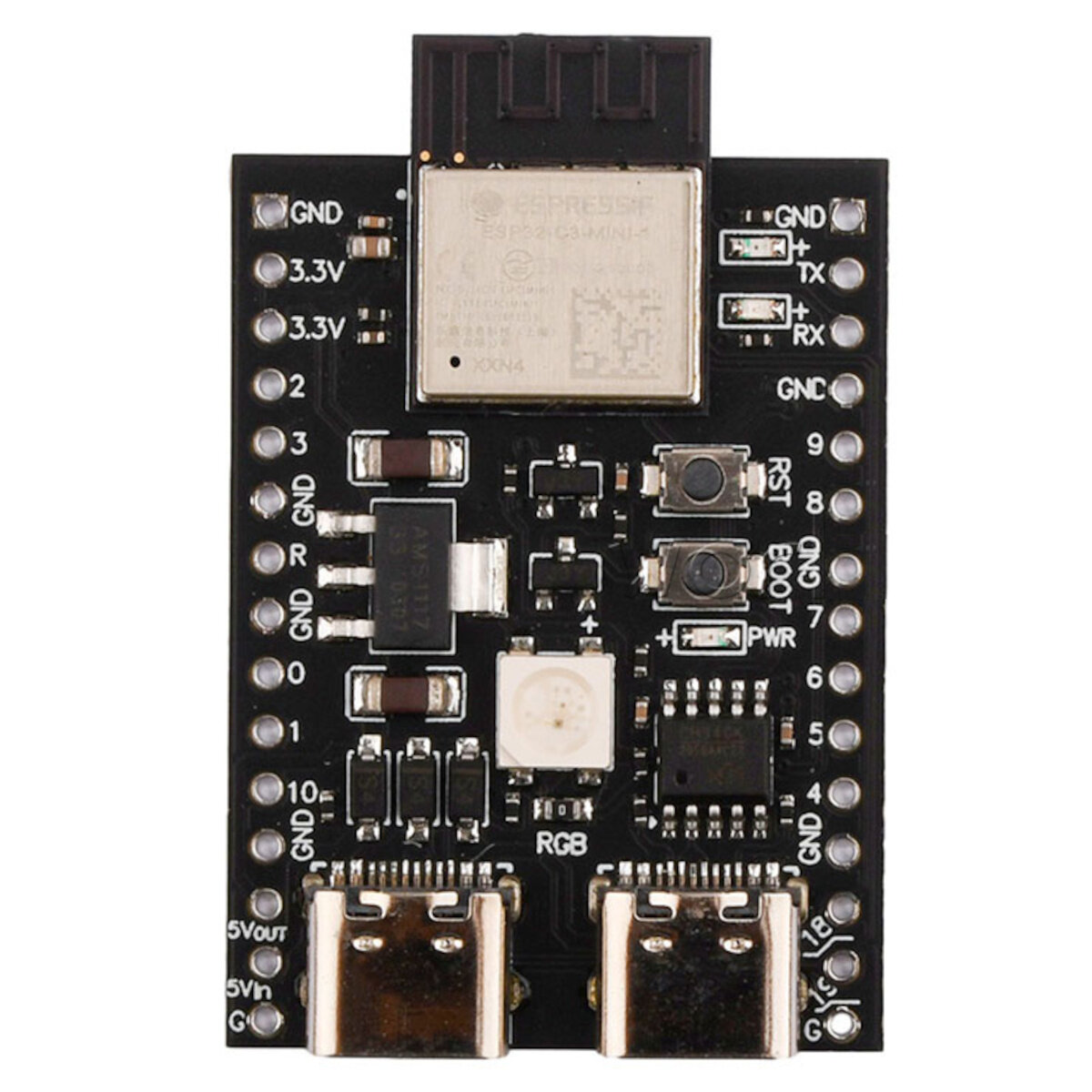 Плата разработки ESP32-C3-Mini-1 с двумя USB Type-C и 4 Мбит флеш-памяти — фото 1