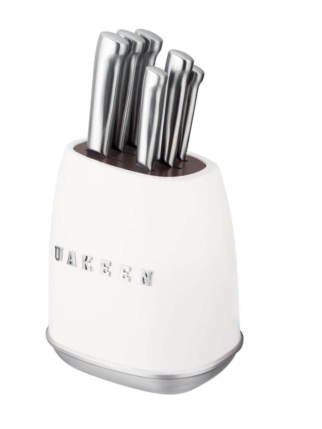 Ножи кухонные Uakeen из нержавеющей стали на подставке для кухни в наборе 6 ножей