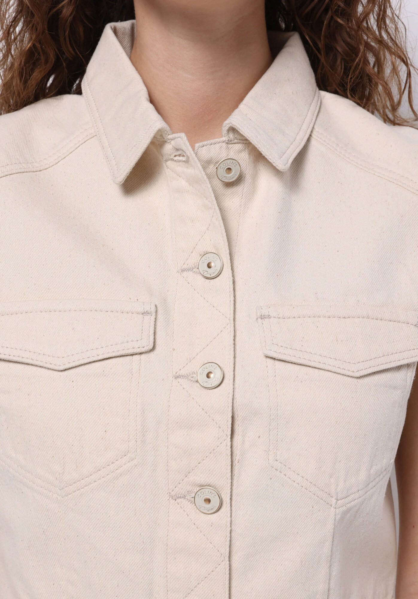 Жилет COLIN'S Regular Fit, размер M, кремовый — фото 1