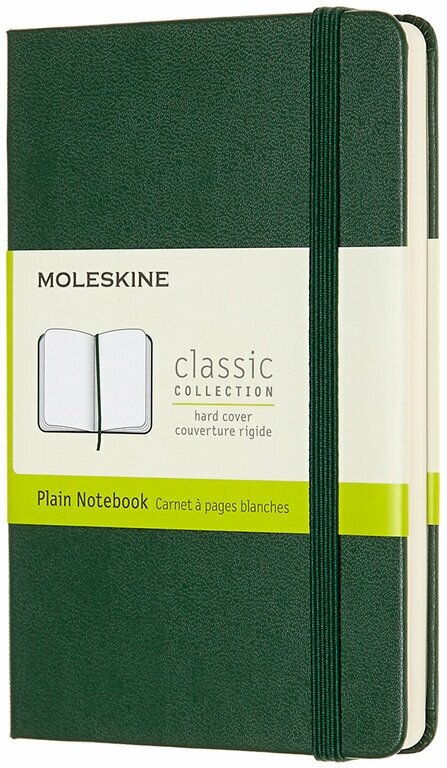 Блокнот Moleskine CLASSIC QP012K15 9x14 см 192стр. без линовки, твердая обложка, зеленый