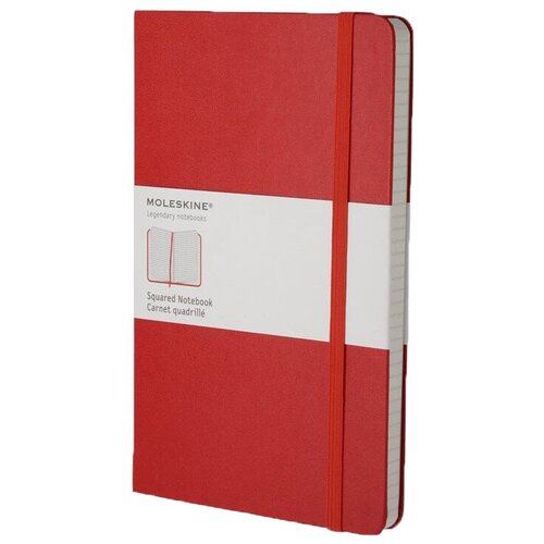 Блокнот Moleskine CLASSIC QP061R Large, 130х210 мм, 240 страниц, клетка, твердая обложка, красный