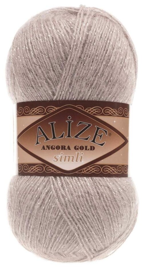 Пряжа Alize Angora Gold Simli, 20 % шерсть, 75 % акрил, 5 % люрекс, 100 г, 500 м, 1 шт., 541 норка