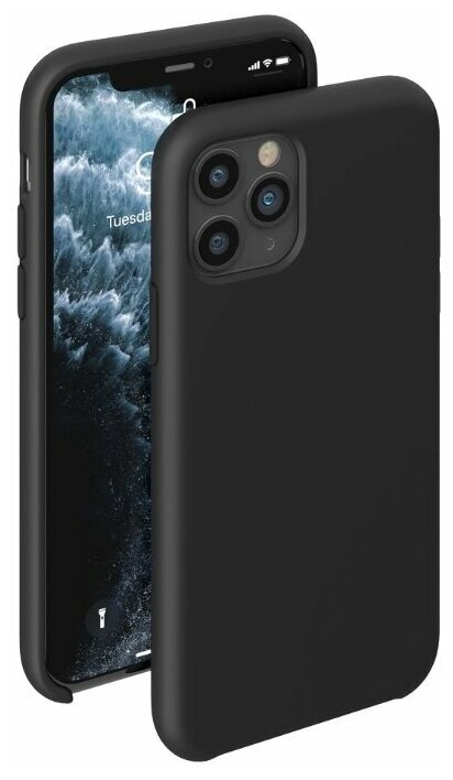 Чехол Liquid Silicone Case для Apple iPhone 11 Pro, черный, картон, Deppa