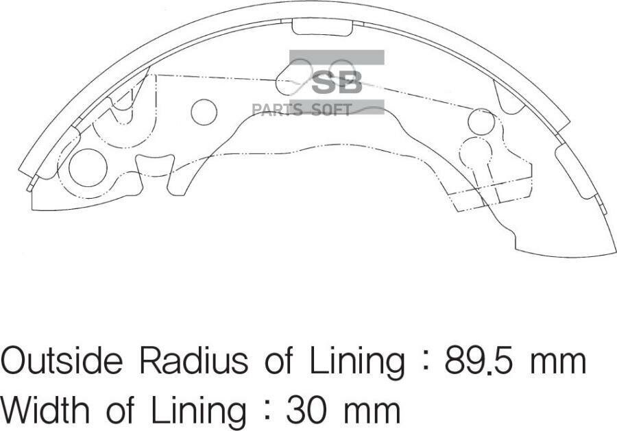 SA096SNS_=4117 01 ! колодки барабанные з.\ Hyundai Atos/Atos Prime all 01-03 SANGSIN BRAKE SA096 | цена за 1 шт