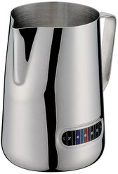 Емкость для молока 1 л, диаметр 10,5 см, высота 14 см, сталь 18/10 (Питчер + термометр) от немецкого бренда Cilio
