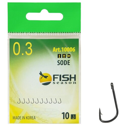 фото Крючок fish season sode-ring с ушком, покрытие bn , размер-3 , 10 шт/уп