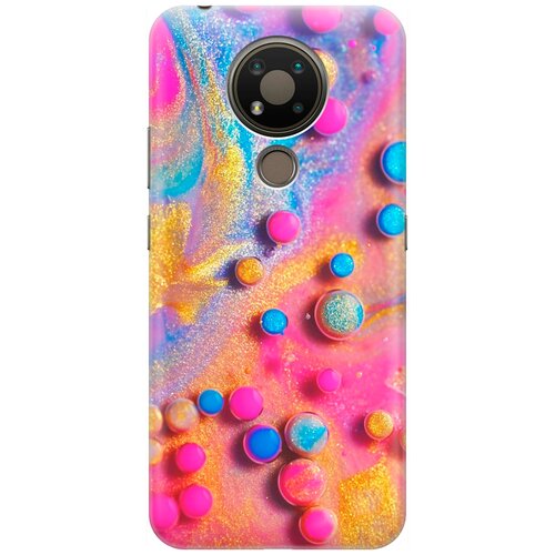 фото Re:pa накладка transparent для nokia 3.4 с принтом "разноцветные капли красок"