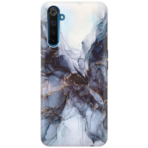 фото Cиликоновый чехол на realme 6 pro / рилми 6 про с принтом "черно-белый мрамор" gosso