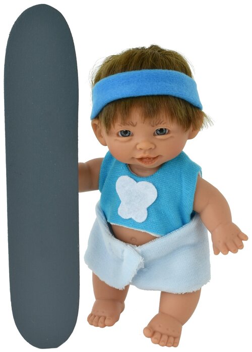 Кукла Lamagik Супер-девочка в голубой кофте с голубой повязкой, 18 см, 404 голубой