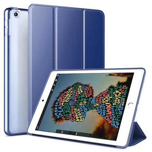 фото Чехол-обложка mypads для apple ipad pro 11.0 (2018) тонкий умный кожаный на пластиковой основе с трансформацией в подставку синий