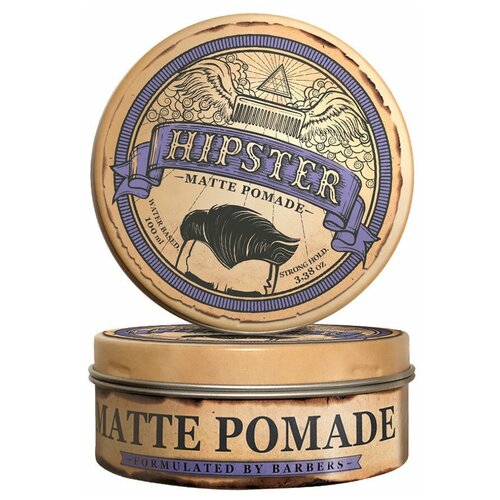 Hipster Помада Matte Pomade, сильная фиксация, 100 мл, 135 г помада для укладки волос barbertime extreme hold matte pomade 150 мл