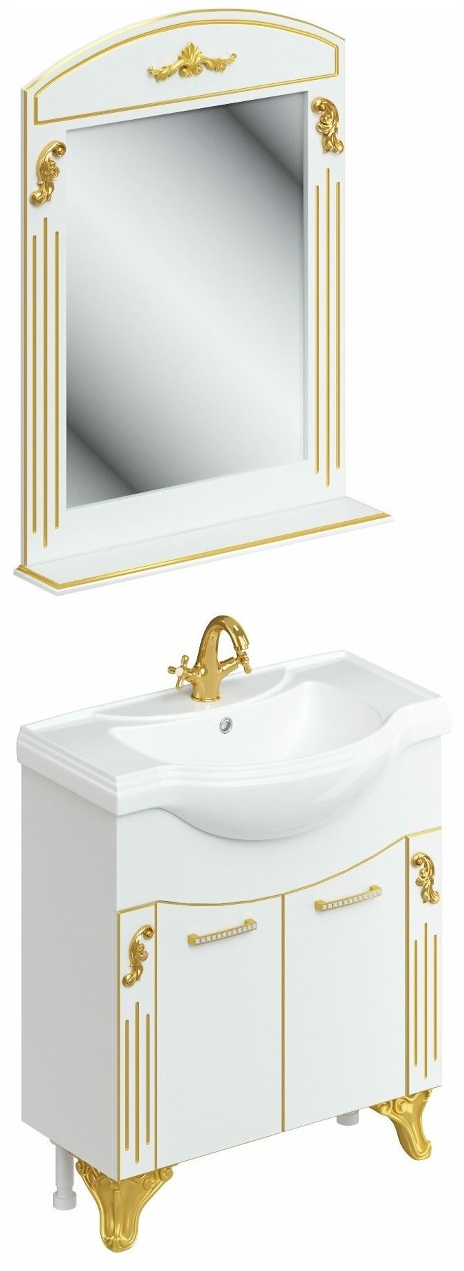 Мебель для ванной ДаниэлаАква Касандра 80 Патина золото