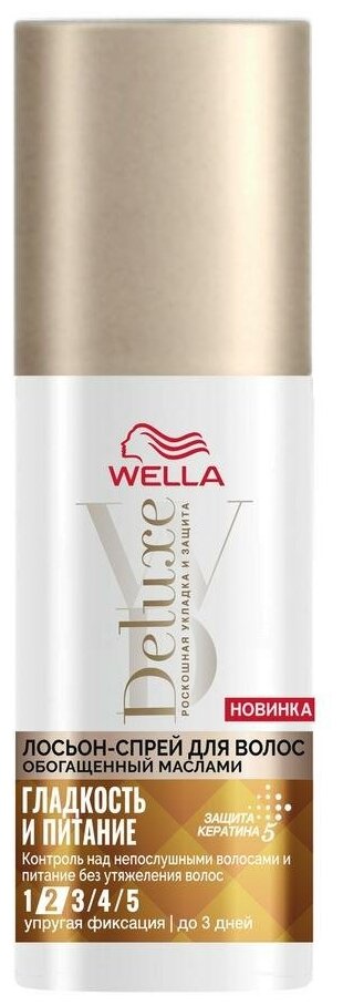 Wella лосьон-спрей Deluxe Гладкость и Питание слабая фиксация