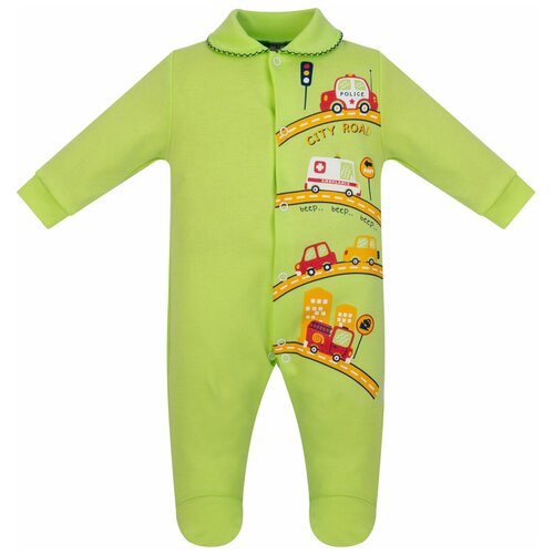 фото Комбинезон утенок, размер 68, салат/спецмашина