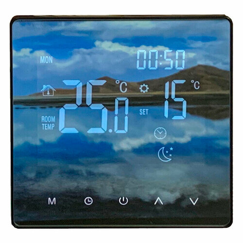 Терморегулятор/термостат WL Mirror Black Wi-Fi (для теплого пола)