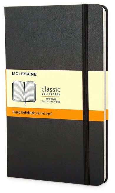 Записная книжка Moleskine Classic (в линейку) в твердой обложке, Large (13х21см), черный