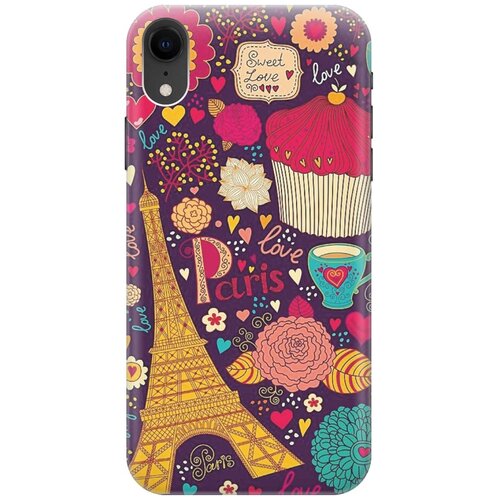 фото Re:paчехол - накладка artcolor для apple iphone xr с принтом "love in paris"
