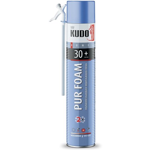 Бытовая монтажная пена Kudo Home 30+, всесезонная, 1000 мл очиститель монтажной пены kudo kup н 06c home foam