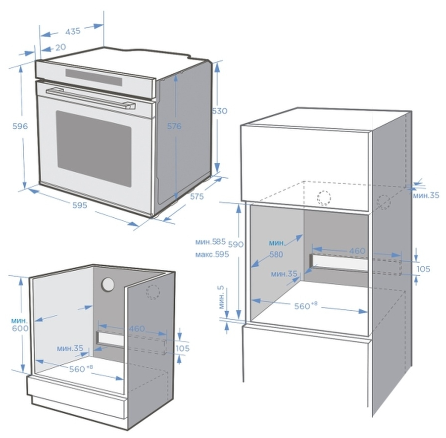 Встраиваемый электрический духовой шкаф Midea - фото №2