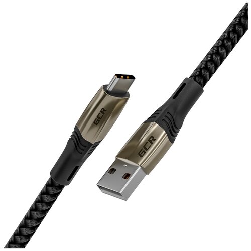 Кабель GCR USB - USB Type-C (GCR-UC20), зеленый нейлон, 1.2 м