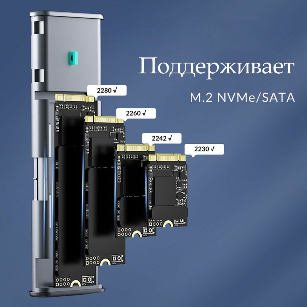 Внешний корпус Phixero 10 Гбит / двойной портокол SSD NVME M2 NGFF SATA Rose Gold