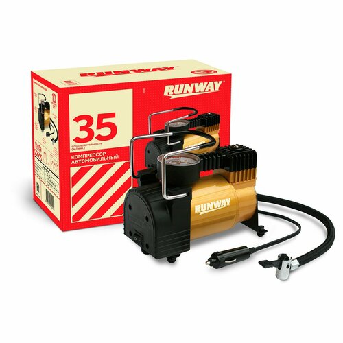 Компрессор автомобильный RUNWAY RR580 12 В 35 лмин 10 атм 5355₽