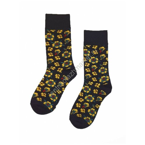 фото Носки alina fanny черные цветы (36-41)