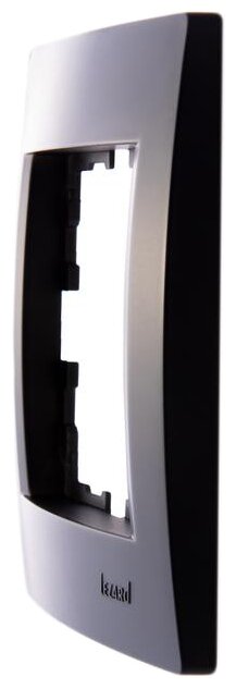 Рамка для розеток и выключателей Lezard Karina 1 пост горизонтальная цвет черный бархат - фото №2
