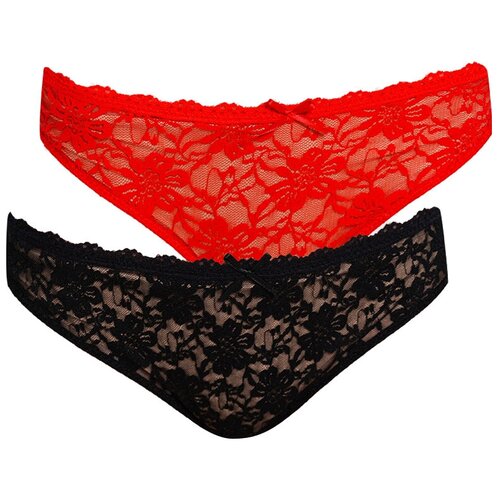 фото Твое набор трусов кружевные слипы низкой посадки, 2 шт., размер l, красный