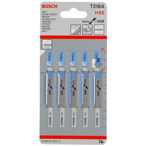 Набор пилок для электролобзика BOSCH 2608631032, 5 шт. набор пилок для электролобзика bosch 2608631014 5 шт