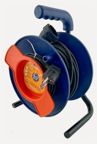 Изображение товара Удлинитель силовой на катушке GLANZEN ПВС 2х1,5 20м EC-20-010 3500Вт IP20