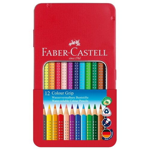 Faber-Castell Цветные карандаши Grip, 12 цветов (112413), 12 шт.