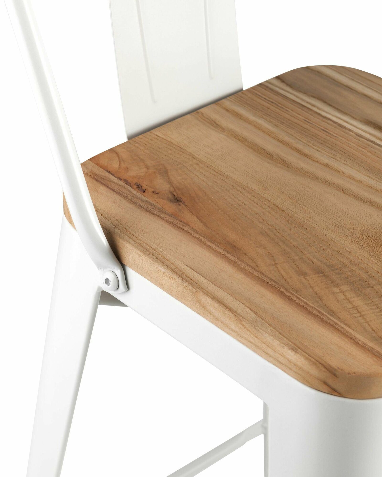 Стул STOOL GROUP Tolix Wood, металл, цвет: серебристый матовый/темное дерево - фотография № 15