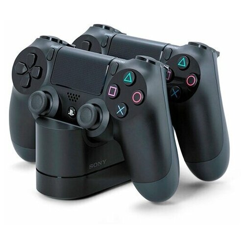 фото Sony зарядная станция dualshock 4 charging station на два геймпада для ps4 (cuh-zdc1g) (чёрный)