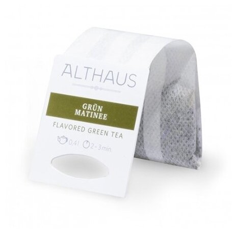 Чай зелёный пакетированный Althaus Grun Matinee15х4 г - фотография № 2