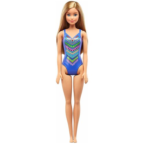 фото Кукла barbie на пляже голубой купальник, 30 см, fjd97