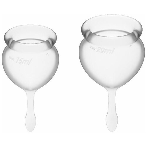 Купить Набор прозрачных менструальных чаш Feel good Menstrual Cup, Satisfyer, бесцветный/прозрачный